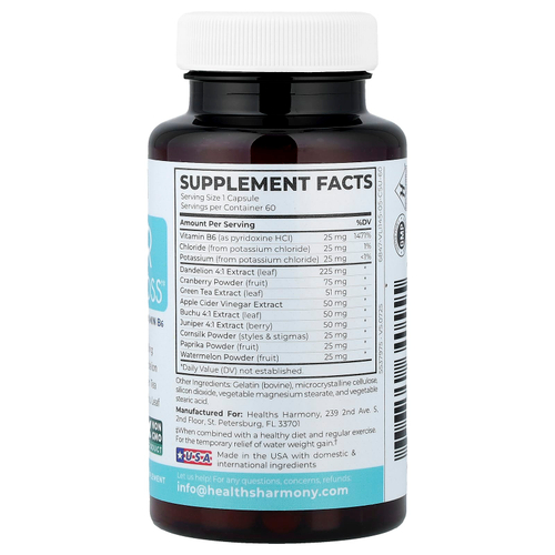Healths Harmony, Вода для снижения веса`` 60 капсул