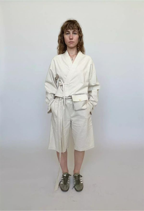 Шорты Хакама молочные - фото 1