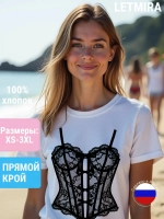 Футболка с принтом лифчик