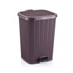 Ведро мусорное с педалью 12 л вязаный узор лиловый