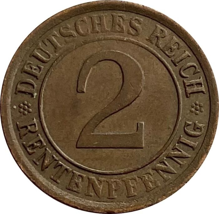 2 рентенпфеннига 1924 Германия "A"