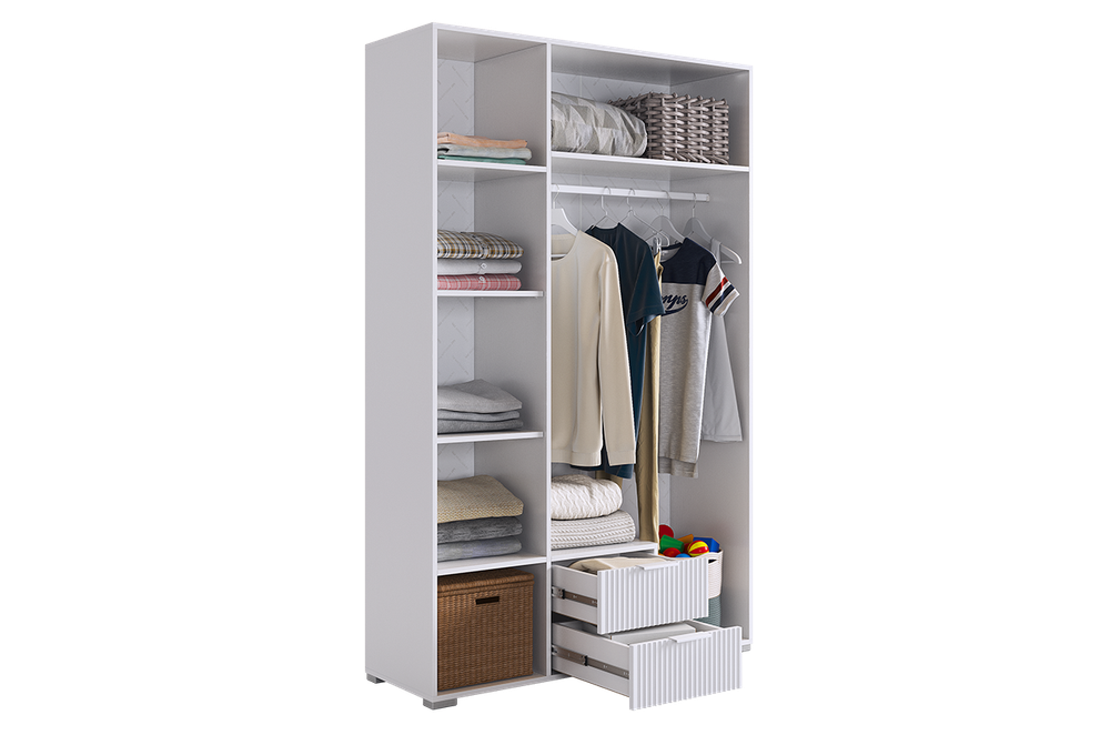 Шкаф трехдверный "Зефир" 109.02, (Белое дерево/Белый (эмаль))