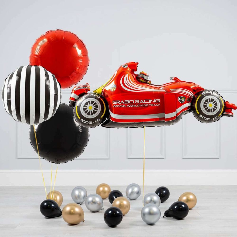 G Шар фигура "Тачка гоночная красная" 49"/124 см (БГ-35)  Изображение2