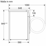 Стиральная машина BOSCH WGB2560XME Serie 8, серебристая