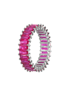 Кольцо-розовые багетные камни