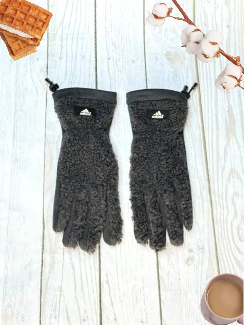 перчатки демисезонные теплые флисовые Adidas