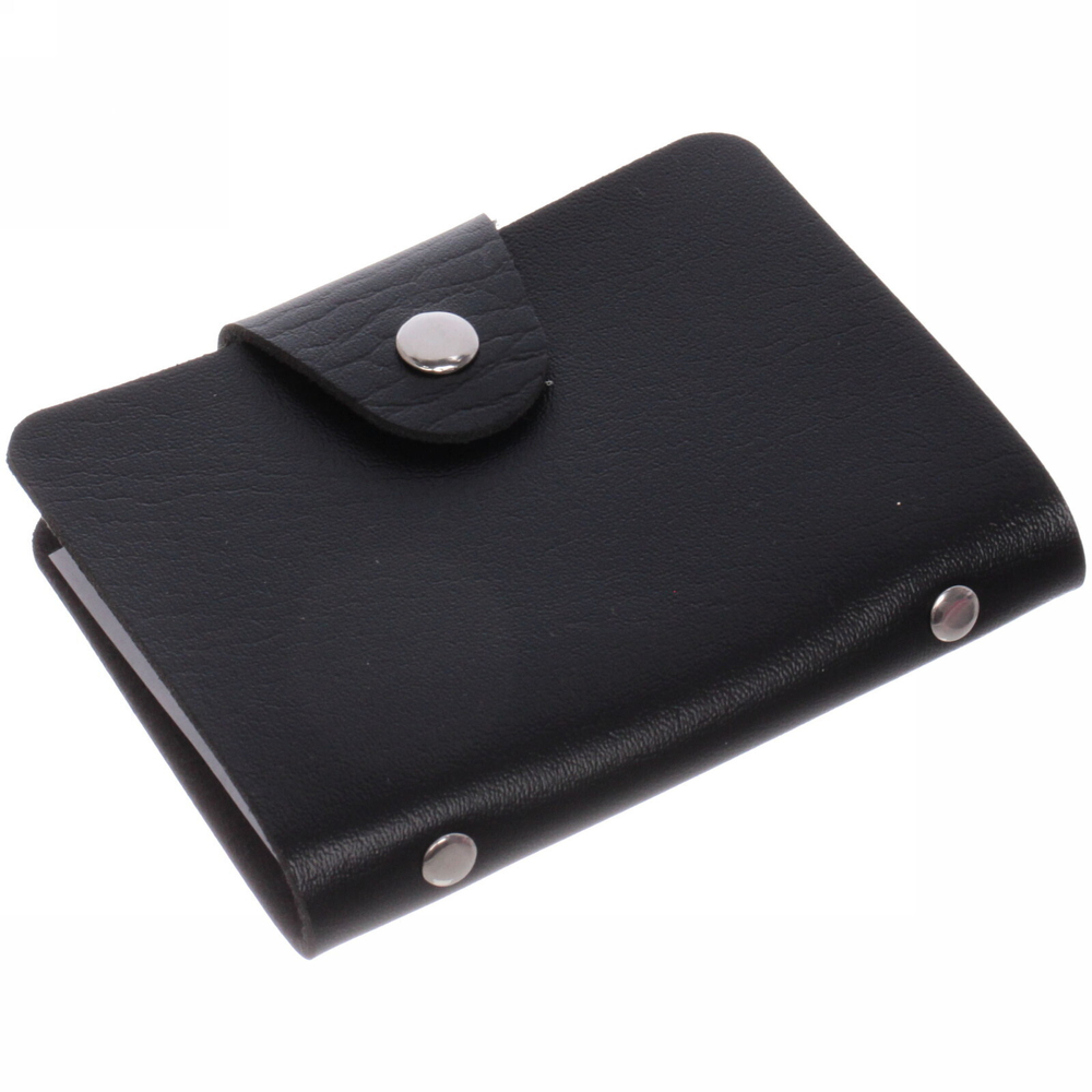 Визитница «Visit design», цвет черный, количество листов 12, на 24 визитки, 10,3*8 см