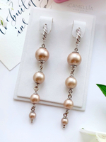 LEFIREL' Серьги серебряные женские "Charm" с жемчугом Swarovski / ювелирные украшения из родированного серебра 925