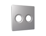 AP5133 Лицевая панель ALFA (Сталь матовый) для TV двойной розетки QUANT