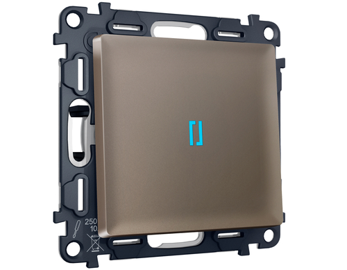 MA632060 Комплект механизма 1-кл выключателя с самовозвратом с подсветкой 10000K ALFA Темная бронза матовый QUANT (AP6320, VM113, G17B)