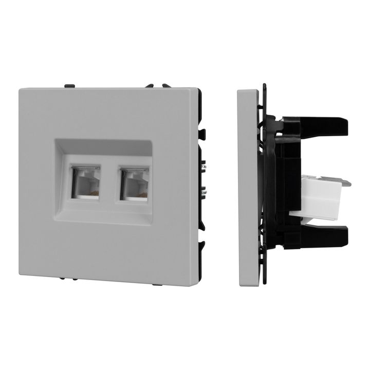 Механизм сдвоенной компьютерной розетки SCT-NOBE-MPC2-SFPL-IS (RJ-45, CAT6) Arlight 059451
