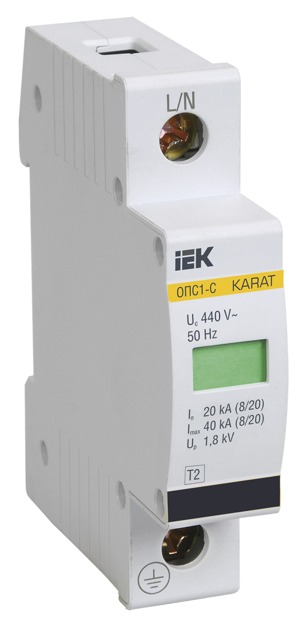 KARAT Ограничитель импульсного перенапряжения ОПС1-C 1P In=20кА Un=400В Im=40кА IEK