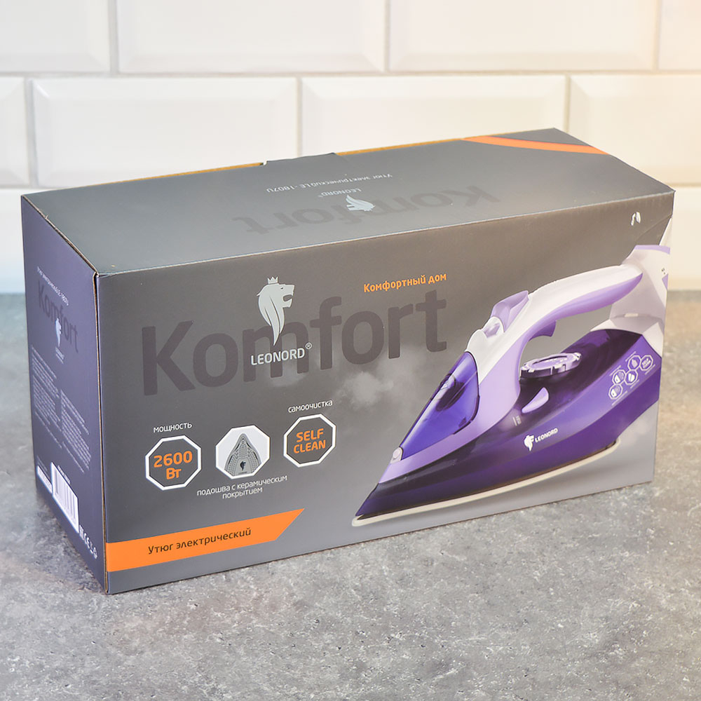 Утюг Leonord LE-1807U, 2 режима, керамическая подошва, 2600Вт, фиолетовый