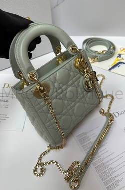 Женская сумка Lady Dior My ABC квадратная светло-серого цвета