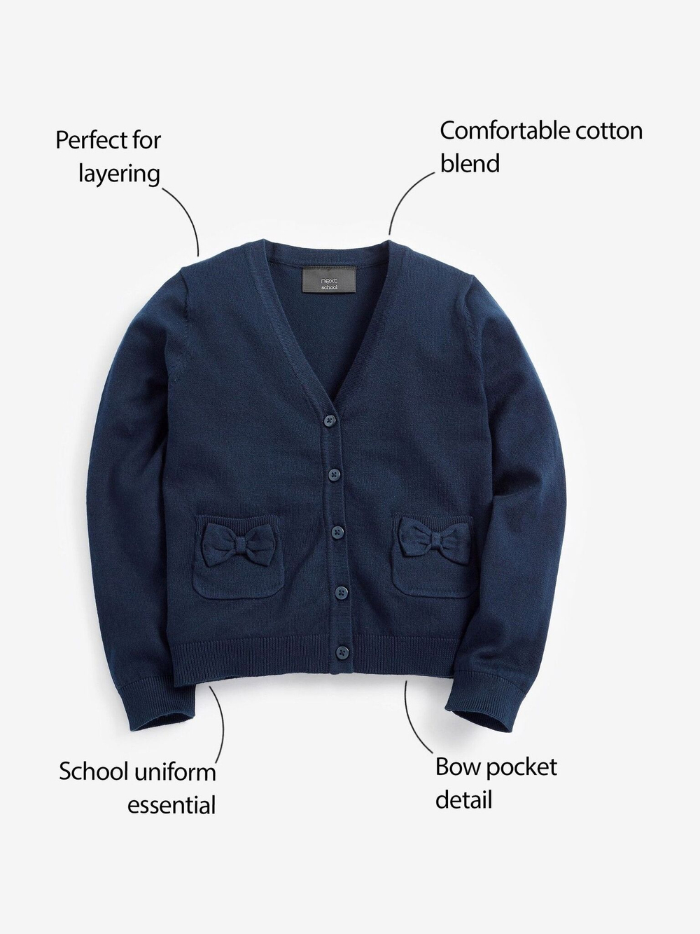 Кардиган школьный для девочки Next 631-961, Темно-синий
