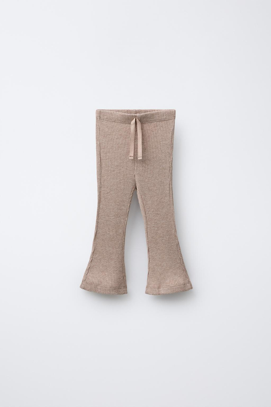 ZARA БЛЕСТЯЩИЕ ЛЕГИНСЫ FLARE, РЫЖЕВАТО-КОРИЧНЕВЫЙ