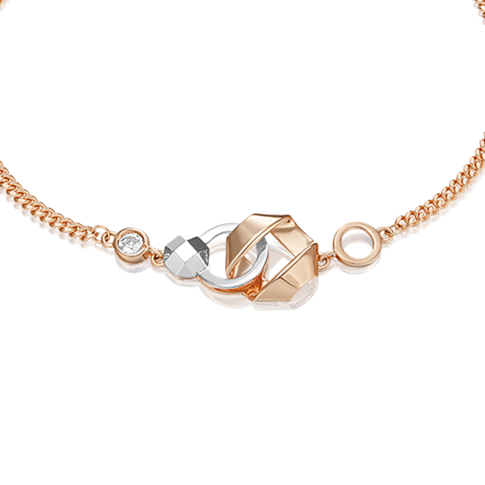 Браслет из комбинированного золота c натуральным топазом white Артикул: 05-0746-00-201-1111