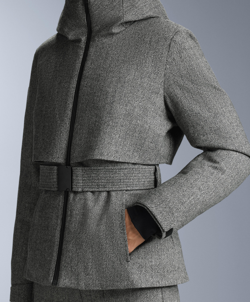 Oysho Водостойкая куртка FELLEX® Wool Blend SKI, антрацитово-серый