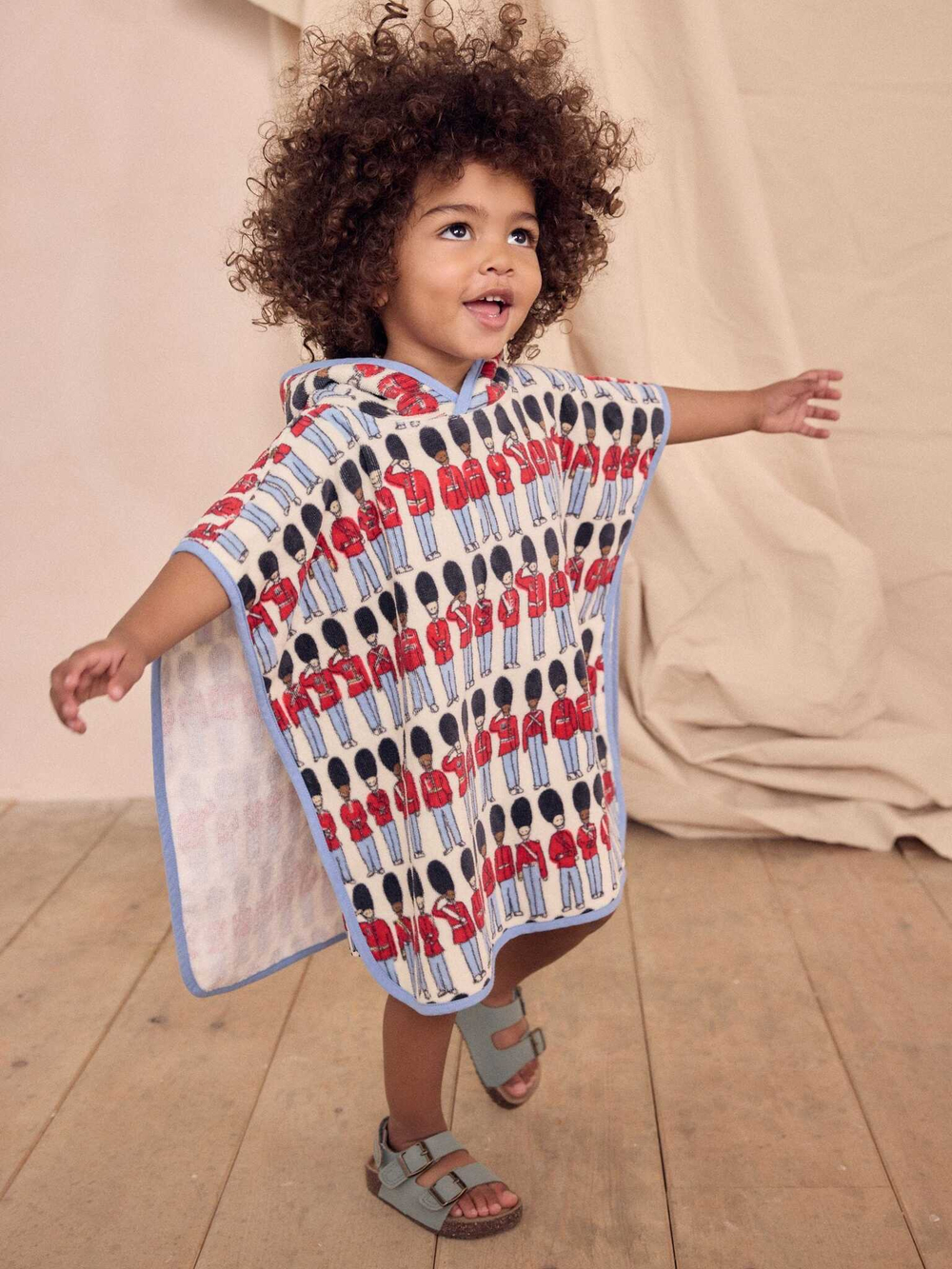 Пончо махровое пляжное для мальчика Next AG2-969, Голубой, Красный