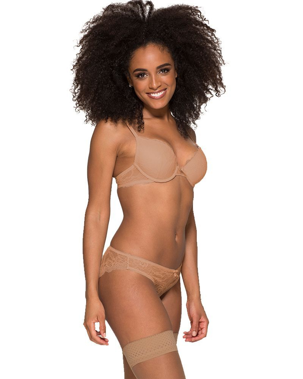 Пуш-ап бюстгальтер Lola (Размер: 36C) (Цвет: черный с бежевым)