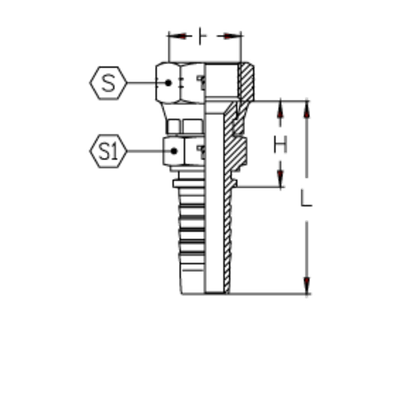 Фитинг DN 10 JIC (Г) 9/16 с контргайкой
