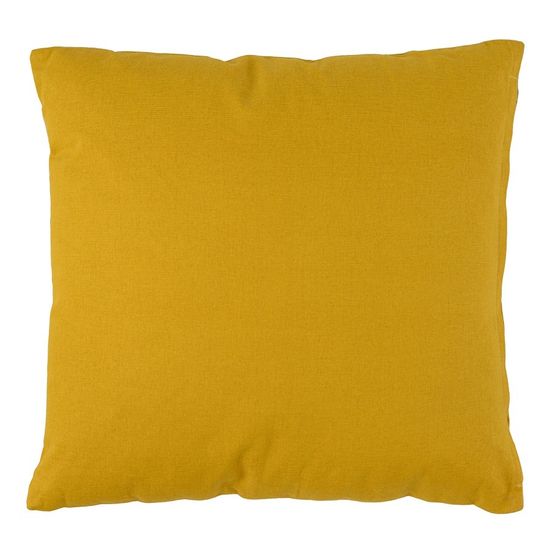 Подушка декоративная из хлопка горчичного цвета с авторским принтом из коллекции freak fruit, 45х45 см