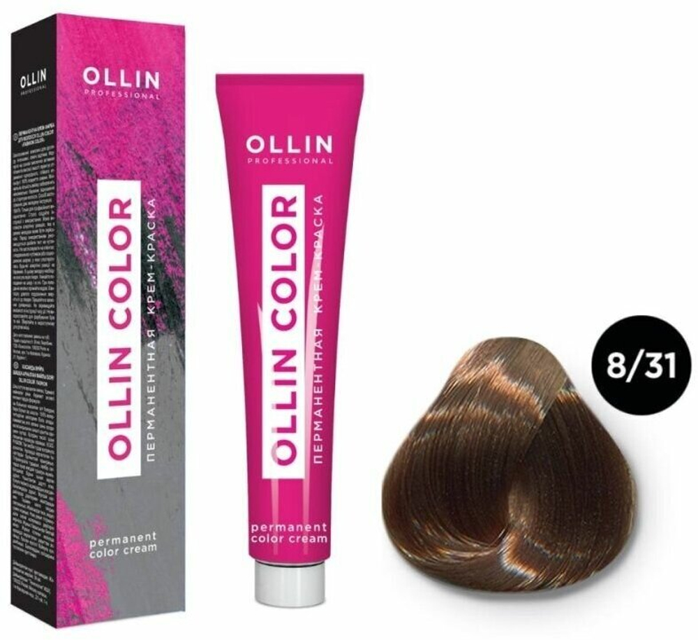 OLLIN COLOR 8/31 светло-русый золотисто-пепельный 60мл Перманентная крем-краска для волос