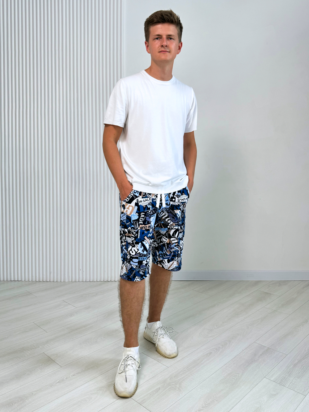 Шорты для мальчика подростковые "Буквы на белом"