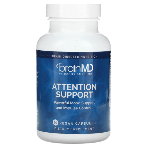 BrainMD, добавка для поддержки внимания, 90 веганских капсул