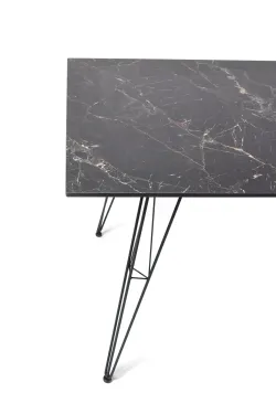 "Руссо" обеденный стол из HPL 150х80см, цвет "черный мрамор"