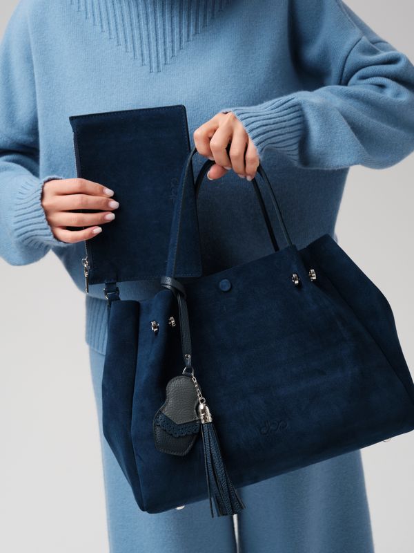 Замшевая сумка с матрешкой Vasilisa DBR 31210 синяя глубина