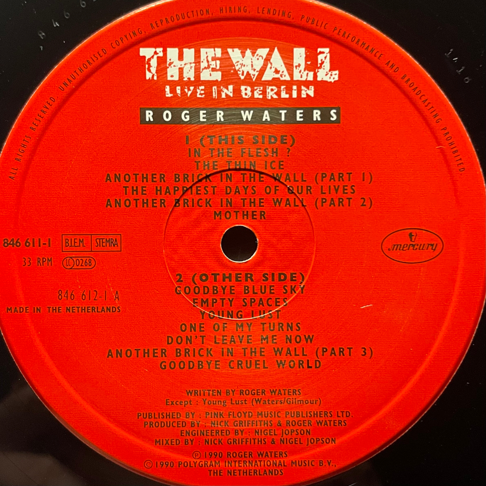 Roger Waters ‎– The Wall (Live In Berlin) 2LP (Голландия 1990г.)