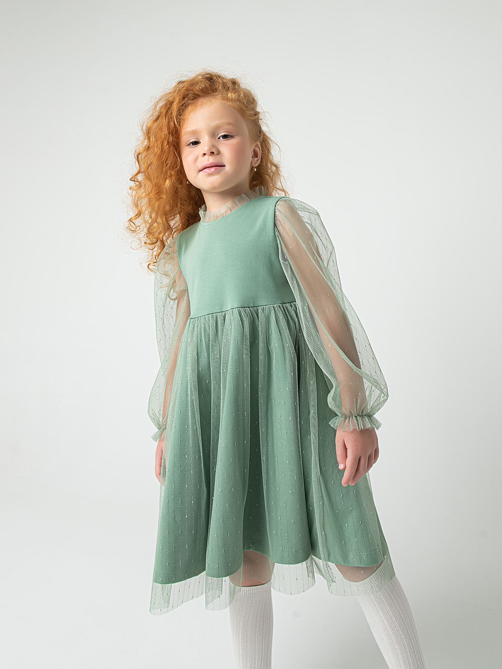 Платье с длинным рукавом и юбкой из фатина "Мелисса"