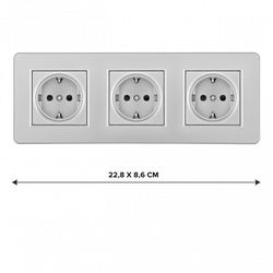 Розетка с заземлением и со шторкой Arte Milano SET16-3 SET16-3-40-1x3 silver