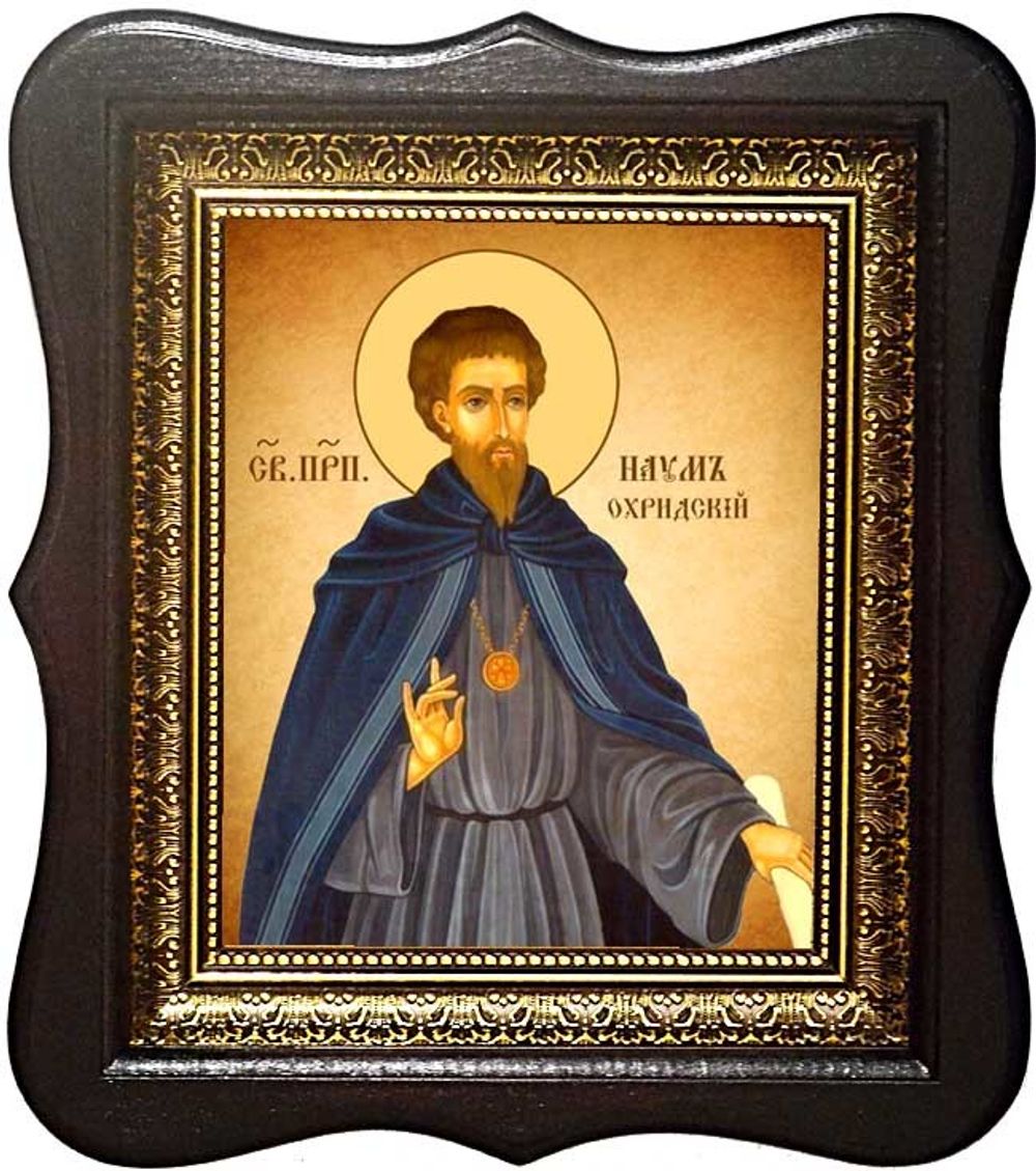 Наум Охридский Равноапостольный. Икона на холсте в киоте