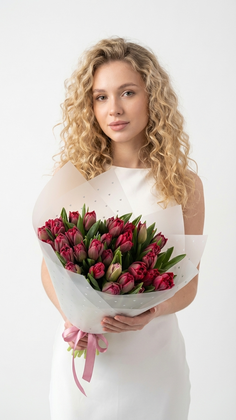 31 пионовидный бордовый тюльпан 