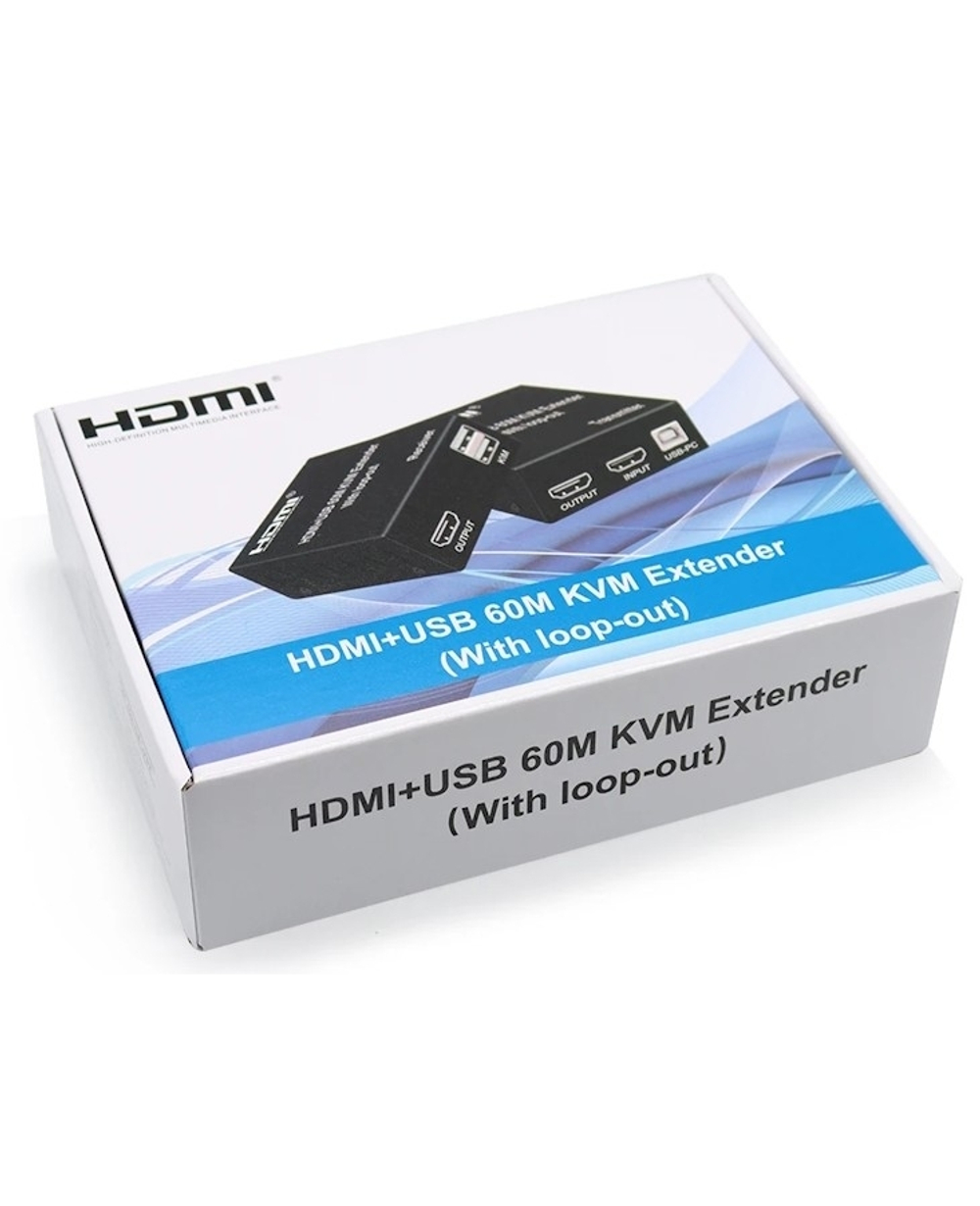 KVM удлинитель ORIENT VE049, HDMI KVM extender (Tx+Rx), HDMI+USB+Audio удлинитель до 60 м по витой паре Cat5e/6, HDMI 1.4, 4K@30Hz/1080p@60Hz, HDCP (31211)