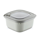 Контейнер вакуумный для СВЧ с крышкой и клапаном 1100мл рифленый цвет в ассортименте