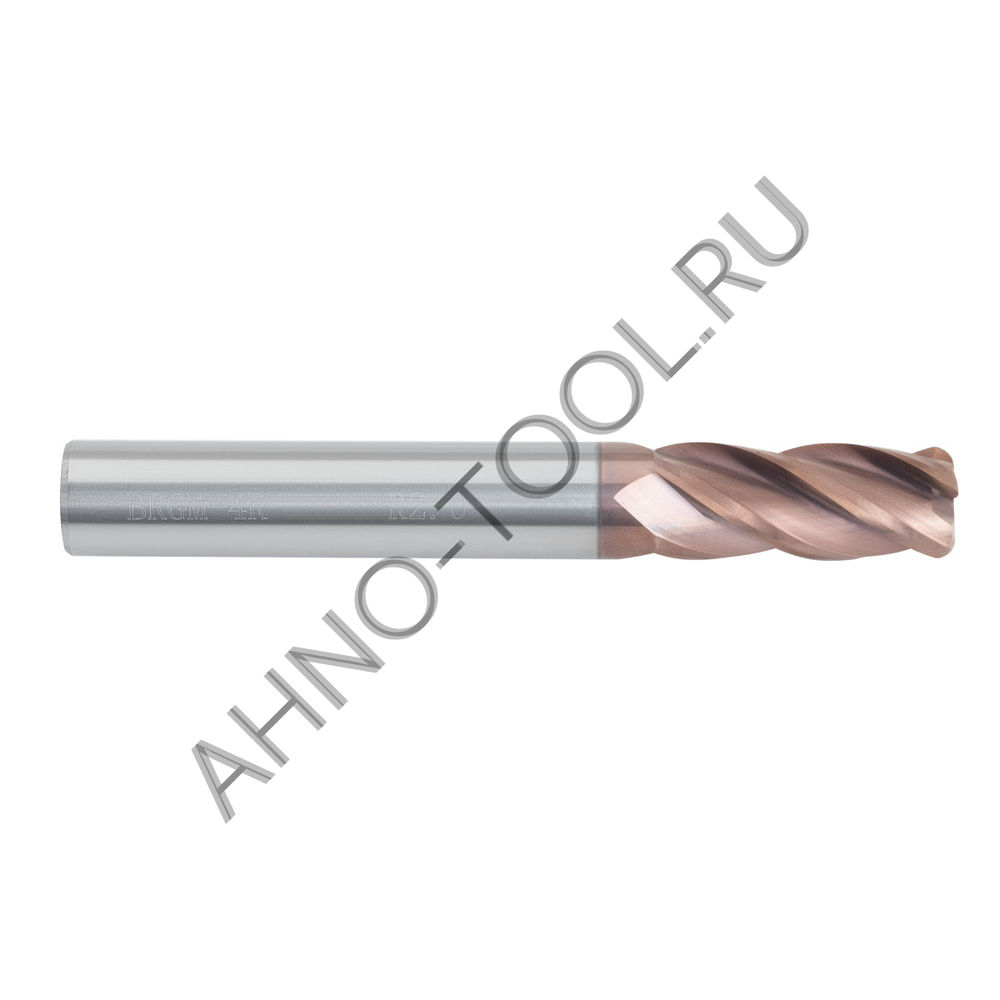 Фреза твердосплавная радиусная  12мм (L=75, l=30, хв=12) Z4 35° по стали, нержавеющей стали, чугуну,