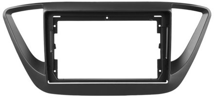 Комплект рамки с разъёмами 9" Hyundai Solaris 2 2017-2022, Solaris HS 2024+ (F2) (без нави) черная (B) - Car-Smart 7018B-2