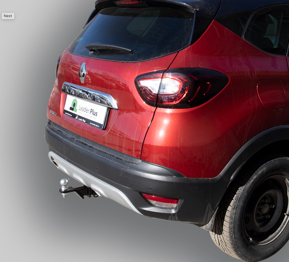 Фаркоп Лидер-плюс для Renault Kaptur 2016-2022 без снятия и выреза бампера. Тип шара: E. Нагрузки: 1200/100 кг, (без электрики в комплекте) - R116-E