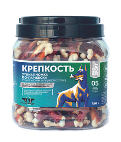 Лакомство для собак "Грин Кьюзин" GREEN QZIN КРЕПКОСТЬ (Кальцевая косточка с уткой) 750гр