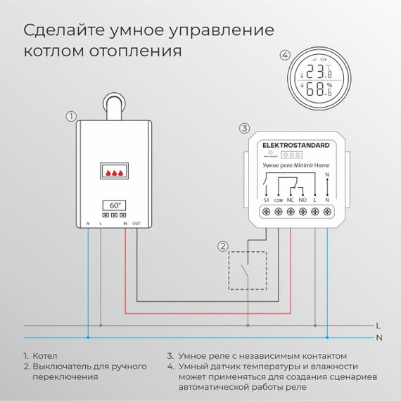 Реле Wi-Fi с независимым контактом Elektrostandard 76010/00 76010/00