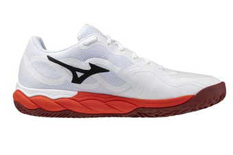 Мужские кроссовки теннисные Mizuno Wave Enforce Court CC - fiery red/white/sun-dried tomato