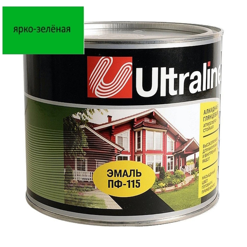 Эмаль ПФ-115 РАДУГА Ultra Lines  яр-зеленая  0,8кг