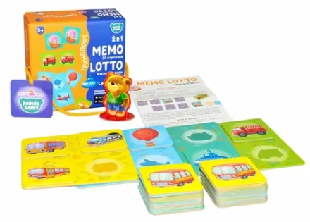 Настольные игры. Мемо Лото. Транспорт. 2 в 1