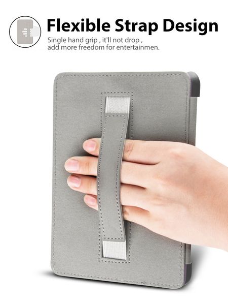 Магнитный кожаный чехол для Amazon Kindle Paperwhite 2018 (4th gen) Голубой