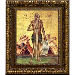 Онуфрий Великий преподобный. Икона на холсте.