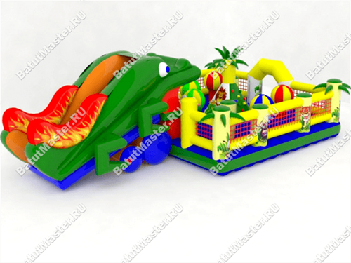 Надувной батут-горка "Сказочная поляна" 11*7*5 м