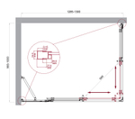 Душевой уголок BelBagno LUCE-AH-21-130/100-C-Cr